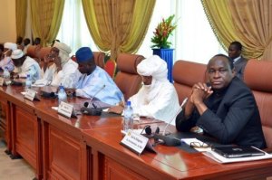 Talks in Ouagadougou (Tiébilé Dramé is at right)