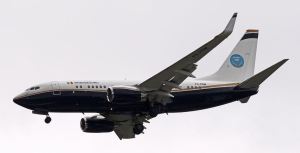 IBK's fancy new Boeing 737 in flight